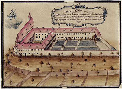 Franziskanerkloster und Wasserburger Keller um 1769